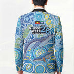 NAIDOC Week 2026 Blazer Dreaming of Whales Aboriginal Dot Art
