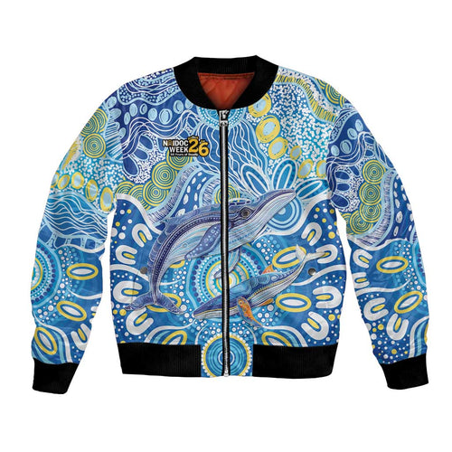 NAIDOC Week 2026 Bomber Jacket Dreaming of Whales Aboriginal Dot Art