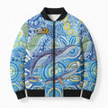 NAIDOC Week 2026 Bomber Puffer Jacket Dreaming of Whales Aboriginal Dot Art
