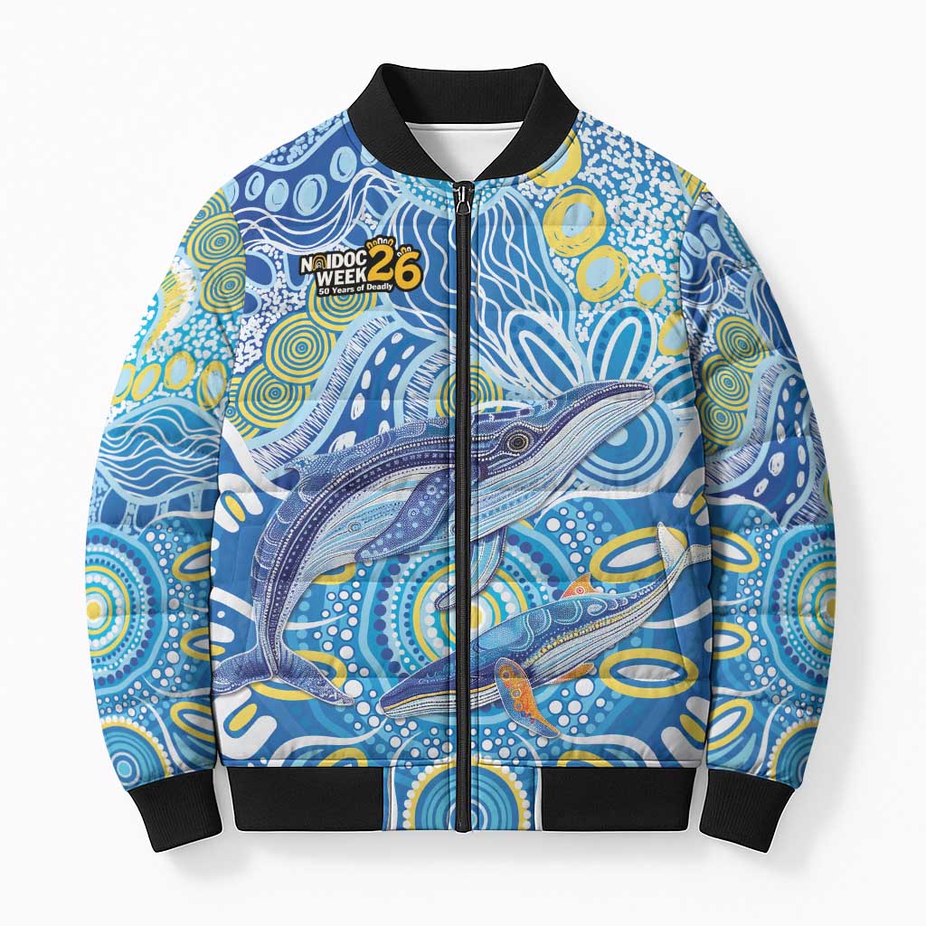NAIDOC Week 2026 Bomber Puffer Jacket Dreaming of Whales Aboriginal Dot Art