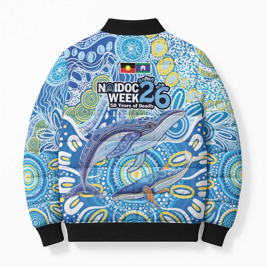 NAIDOC Week 2026 Bomber Puffer Jacket Dreaming of Whales Aboriginal Dot Art