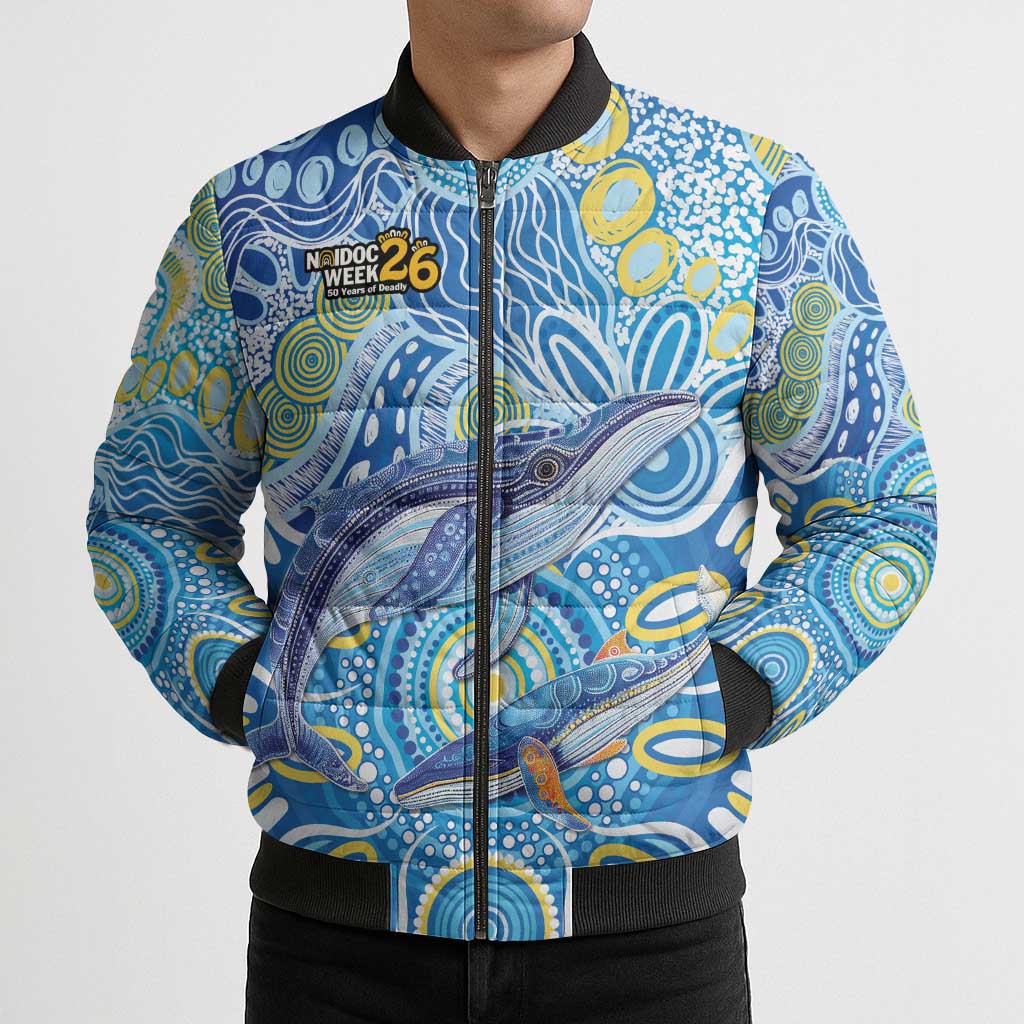 NAIDOC Week 2026 Bomber Puffer Jacket Dreaming of Whales Aboriginal Dot Art