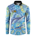 NAIDOC Week 2026 Button Sweatshirt Dreaming of Whales Aboriginal Dot Art