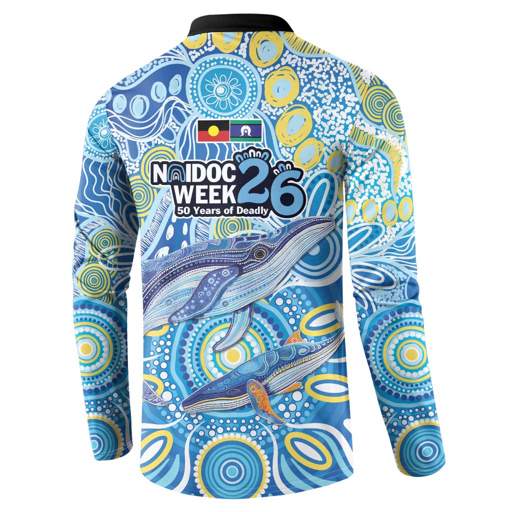 NAIDOC Week 2026 Button Sweatshirt Dreaming of Whales Aboriginal Dot Art