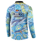 NAIDOC Week 2026 Button Sweatshirt Dreaming of Whales Aboriginal Dot Art