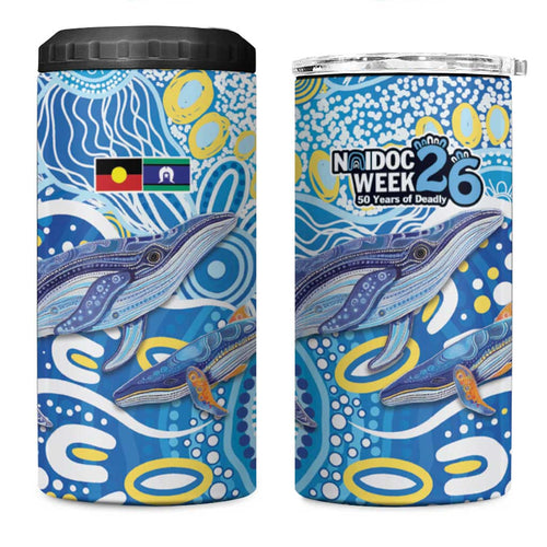 NAIDOC Week 2026 4 in 1 Can Cooler Tumbler Dreaming of Whales Aboriginal Dot Art