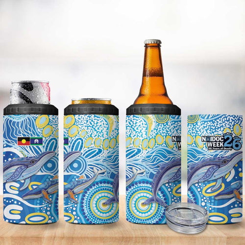 NAIDOC Week 2026 4 in 1 Can Cooler Tumbler Dreaming of Whales Aboriginal Dot Art