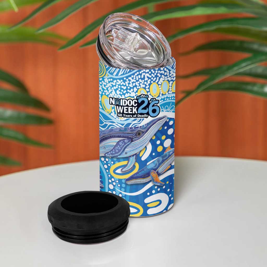 NAIDOC Week 2026 4 in 1 Can Cooler Tumbler Dreaming of Whales Aboriginal Dot Art