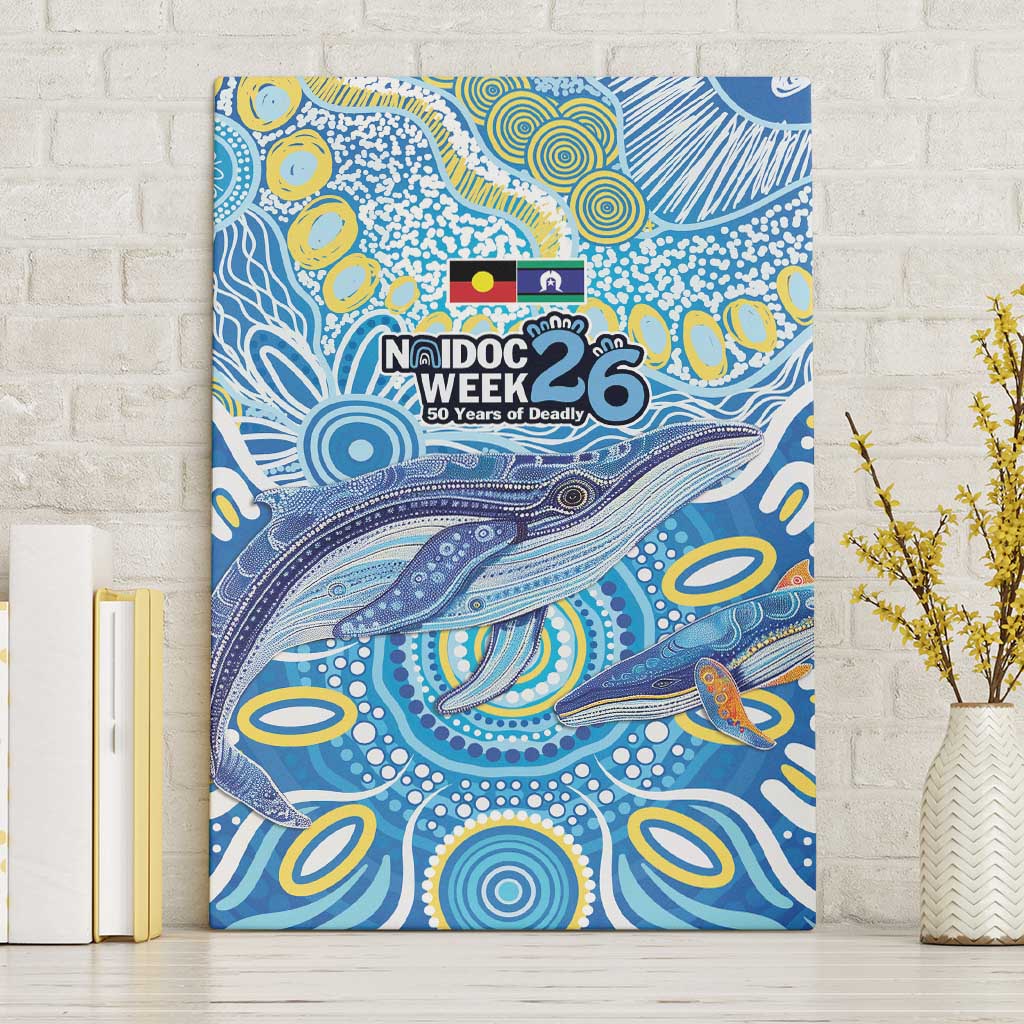NAIDOC Week 2026 Canvas Wall Art Dreaming of Whales Aboriginal Dot Art