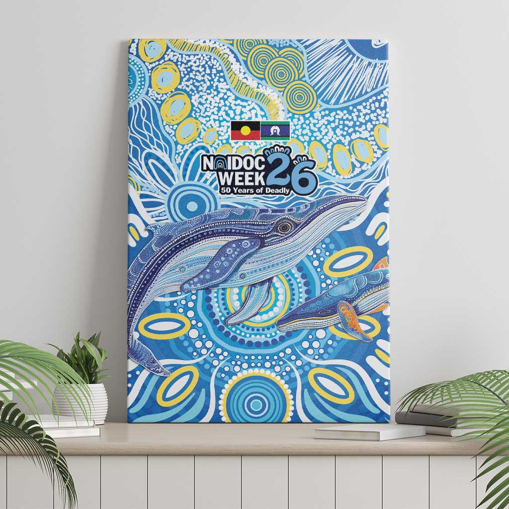 NAIDOC Week 2026 Canvas Wall Art Dreaming of Whales Aboriginal Dot Art