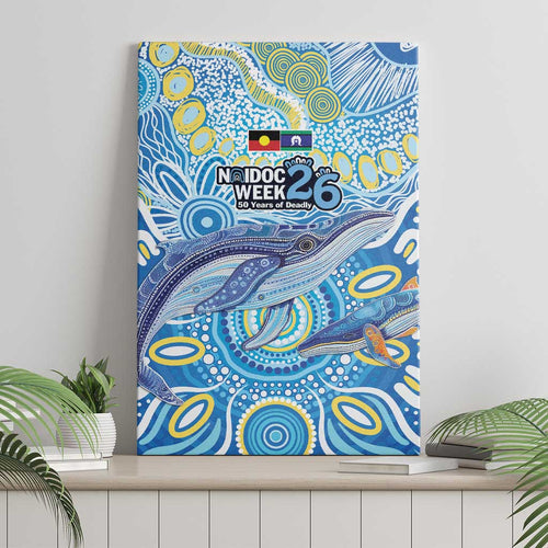 NAIDOC Week 2026 Canvas Wall Art Dreaming of Whales Aboriginal Dot Art