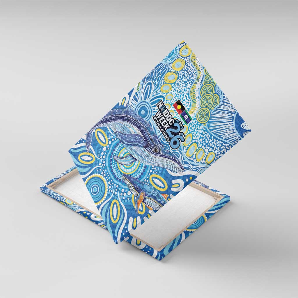 NAIDOC Week 2026 Canvas Wall Art Dreaming of Whales Aboriginal Dot Art