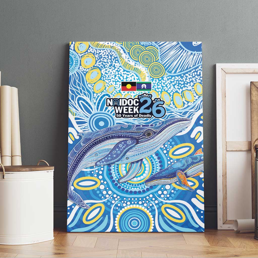NAIDOC Week 2026 Canvas Wall Art Dreaming of Whales Aboriginal Dot Art