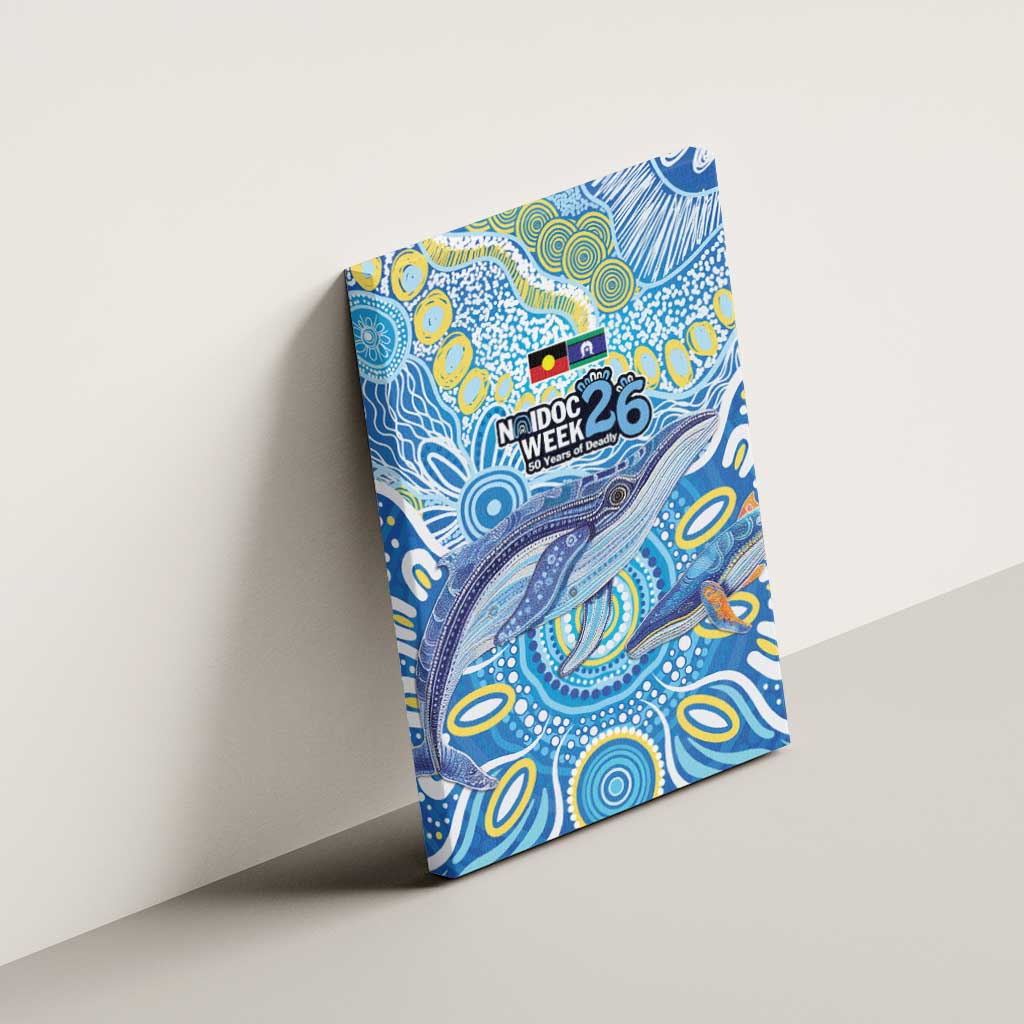 NAIDOC Week 2026 Canvas Wall Art Dreaming of Whales Aboriginal Dot Art