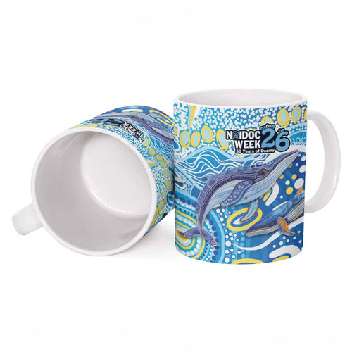 NAIDOC Week 2026 Ceramic Mug Dreaming of Whales Aboriginal Dot Art