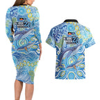 NAIDOC Week 2026 Couples Matching Long Sleeve Bodycon Dress and Hawaiian Shirt Dreaming of Whales Aboriginal Dot Art