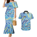 NAIDOC Week 2026 Couples Matching Mermaid Dress and Hawaiian Shirt Dreaming of Whales Aboriginal Dot Art