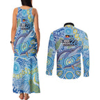 NAIDOC Week 2026 Couples Matching Tank Maxi Dress and Long Sleeve Button Shirt Dreaming of Whales Aboriginal Dot Art