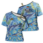 NAIDOC Week 2026 Cross Shoulder Shirt Dreaming of Whales Aboriginal Dot Art