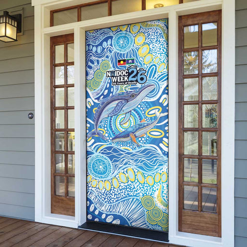 NAIDOC Week 2026 Door Cover Dreaming of Whales Aboriginal Dot Art