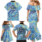 NAIDOC Week 2026 Family Matching Mermaid Dress and Hawaiian Shirt Dreaming of Whales Aboriginal Dot Art