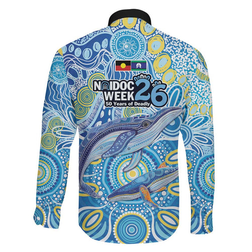 NAIDOC Week 2026 Family Matching Off Shoulder Maxi Dress and Hawaiian Shirt Dreaming of Whales Aboriginal Dot Art