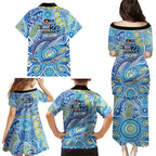 NAIDOC Week 2026 Family Matching Puletasi and Hawaiian Shirt Dreaming of Whales Aboriginal Dot Art
