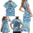 NAIDOC Week 2026 Family Matching Short Sleeve Bodycon Dress and Hawaiian Shirt Dreaming of Whales Aboriginal Dot Art