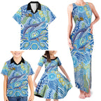 NAIDOC Week 2026 Family Matching Tank Maxi Dress and Hawaiian Shirt Dreaming of Whales Aboriginal Dot Art