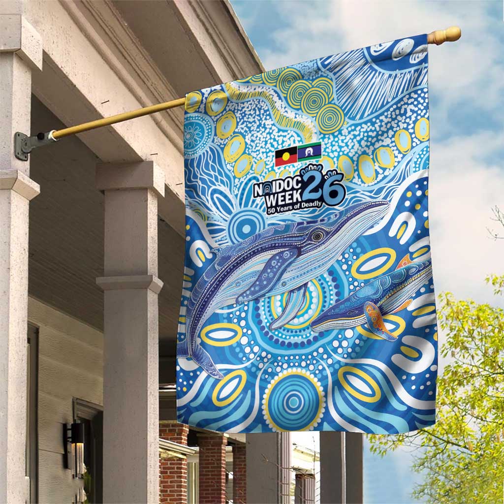 NAIDOC Week 2026 Garden Flag Dreaming of Whales Aboriginal Dot Art