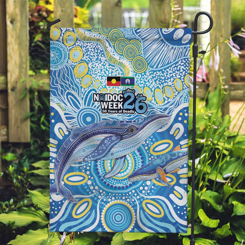NAIDOC Week 2026 Garden Flag Dreaming of Whales Aboriginal Dot Art