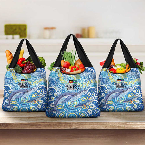 NAIDOC Week 2026 Grocery Bag Dreaming of Whales Aboriginal Dot Art