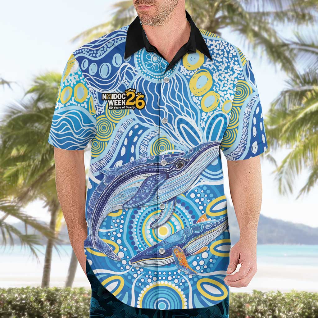 NAIDOC Week 2026 Hawaiian Shirt Dreaming of Whales Aboriginal Dot Art