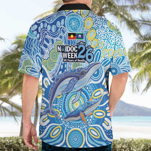 NAIDOC Week 2026 Hawaiian Shirt Dreaming of Whales Aboriginal Dot Art