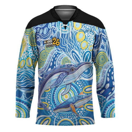 NAIDOC Week 2026 Hockey Jersey Dreaming of Whales Aboriginal Dot Art