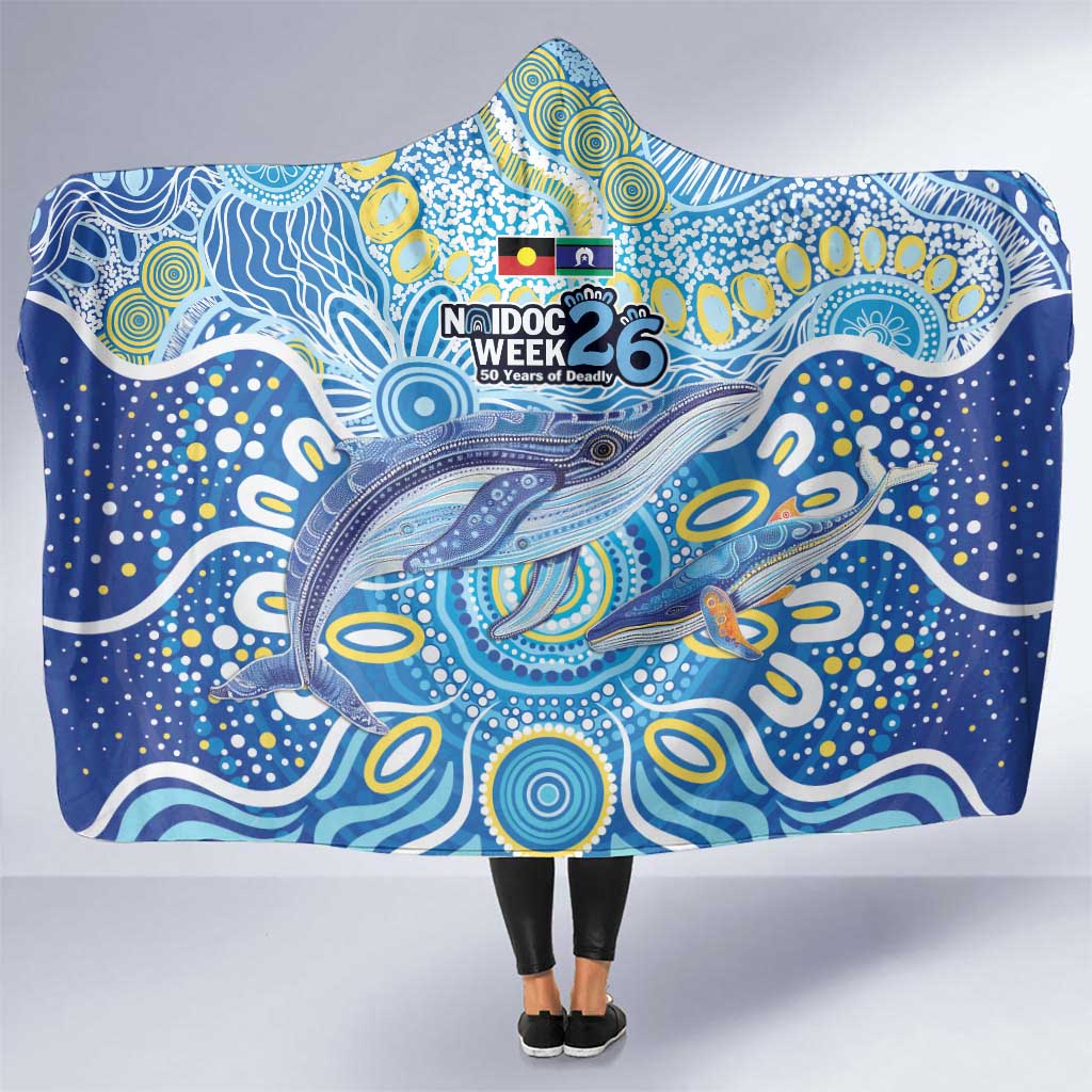 NAIDOC Week 2026 Hooded Blanket Dreaming of Whales Aboriginal Dot Art