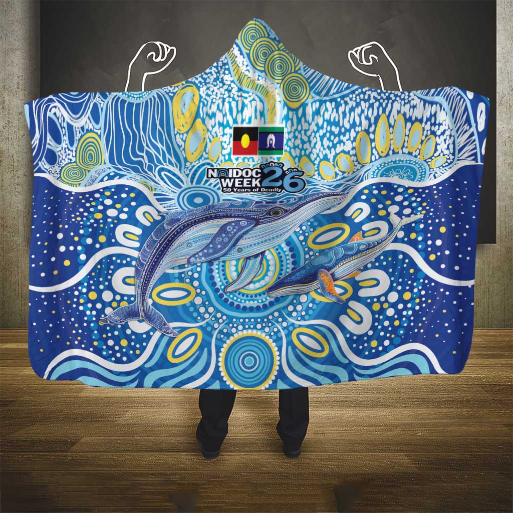 NAIDOC Week 2026 Hooded Blanket Dreaming of Whales Aboriginal Dot Art