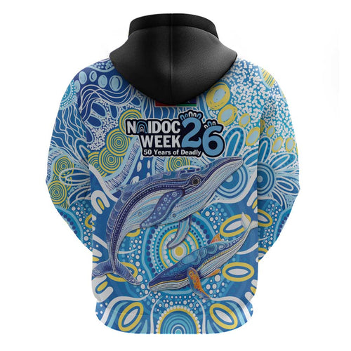 NAIDOC Week 2026 Hoodie Dreaming of Whales Aboriginal Dot Art