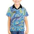 NAIDOC Week 2026 Kid Hawaiian Shirt Dreaming of Whales Aboriginal Dot Art