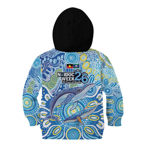 NAIDOC Week 2026 Kid Hoodie Dreaming of Whales Aboriginal Dot Art