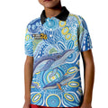 NAIDOC Week 2026 Kid Polo Shirt Dreaming of Whales Aboriginal Dot Art