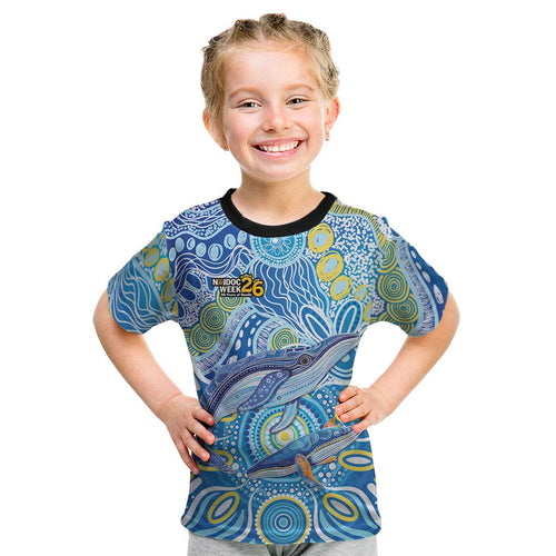 NAIDOC Week 2026 Kid T Shirt Dreaming of Whales Aboriginal Dot Art