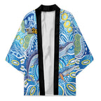 NAIDOC Week 2026 Kimono Dreaming of Whales Aboriginal Dot Art
