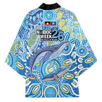 NAIDOC Week 2026 Kimono Dreaming of Whales Aboriginal Dot Art