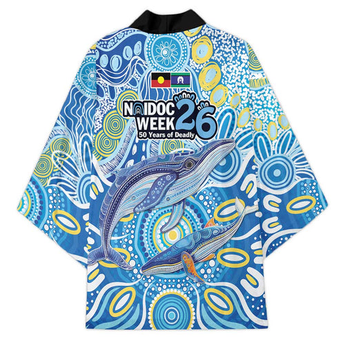 NAIDOC Week 2026 Kimono Dreaming of Whales Aboriginal Dot Art