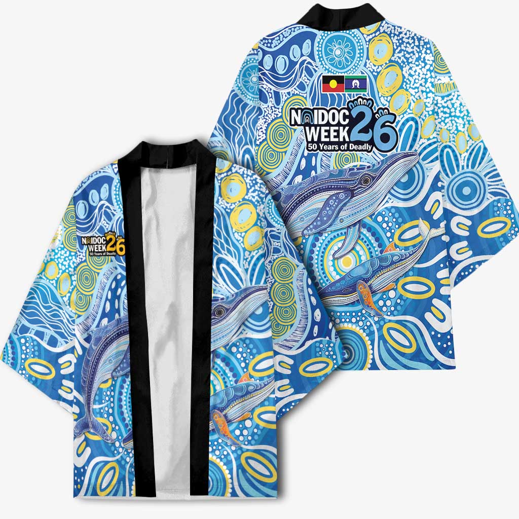NAIDOC Week 2026 Kimono Dreaming of Whales Aboriginal Dot Art