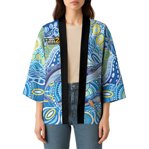 NAIDOC Week 2026 Kimono Dreaming of Whales Aboriginal Dot Art