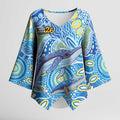NAIDOC Week 2026 Kimono Sleeve Blouse Dreaming of Whales Aboriginal Dot Art