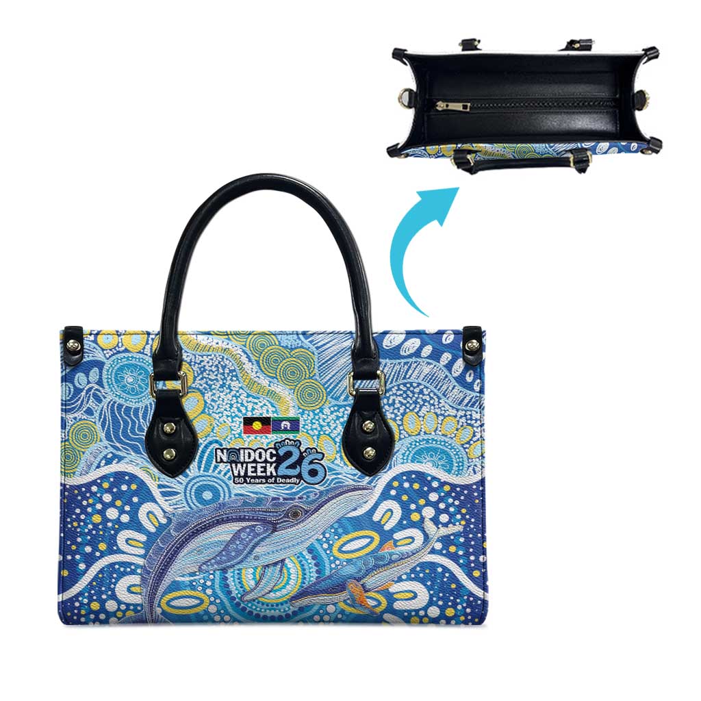 NAIDOC Week 2026 Leather Bag Dreaming of Whales Aboriginal Dot Art