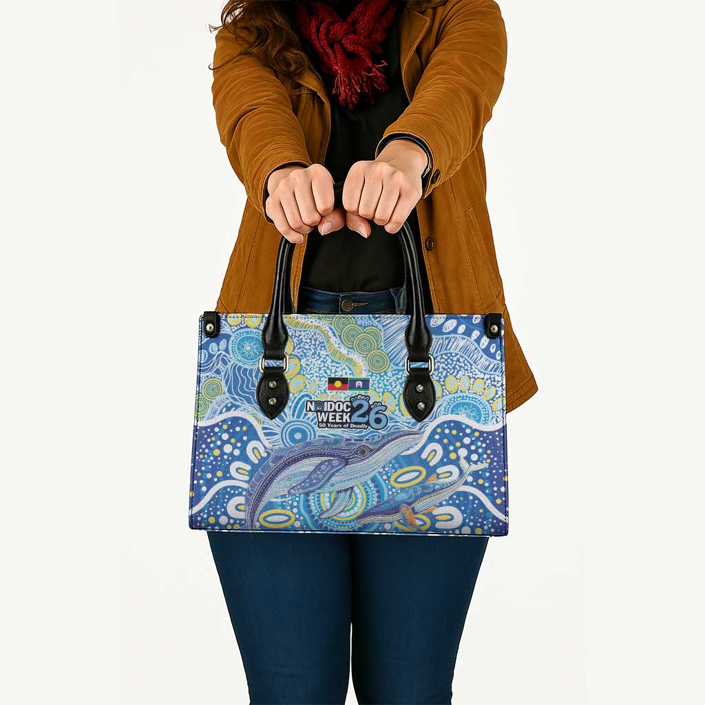 NAIDOC Week 2026 Leather Bag Dreaming of Whales Aboriginal Dot Art